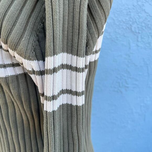 Y2k Ribbed Sweater Turtleneck Army Green Old Navy Size Medium grunge - Picture 5 of 7